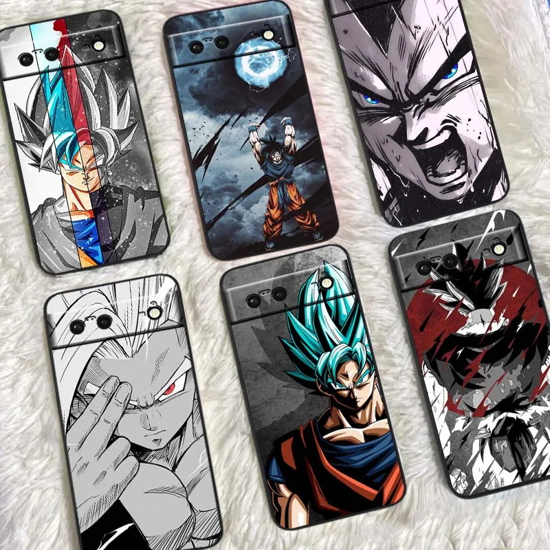 D-Dragon Ball Logo Japón Goku funda de teléfono para Google Pixel 9a 9 8A 8 7 7A 6 6A Pro XL 2024 5G negro suave TPU funda de silicona