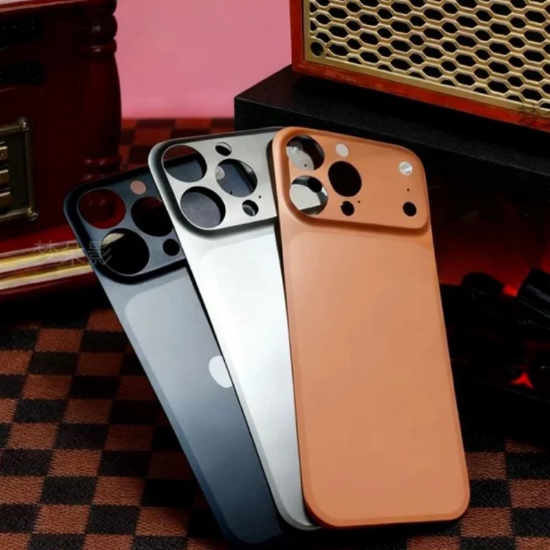 Funda de teléfono Original AG mate ultrafina con placa trasera de Metal para iPhone 16 15 14 13 Pro Max pegatina brillante gira al instante 17 cubierta - imagen 2