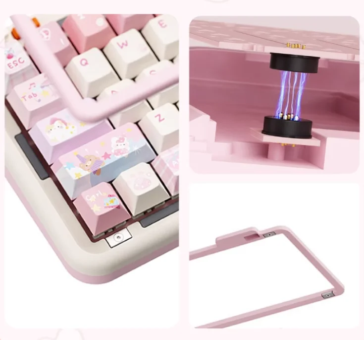 Luck68 Teclado mecánico inalámbrico trimododo BT CNC aluminio personalizado RGB junta de intercambio en caliente teclados para juegos accesorios de PC de escritorio - imagen 4