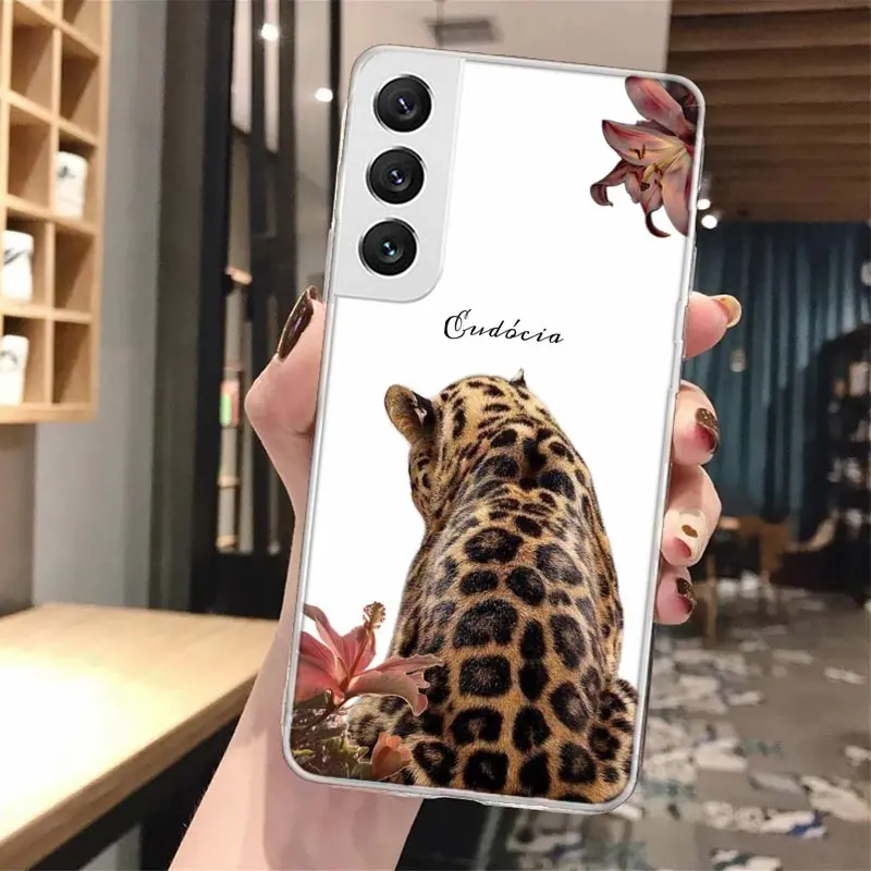Funda de teléfono de silicona con estampado de leopardo rosa para Samsung Galaxy S23 S24 S25 Ultra S21 Plus S20 FE S22 S10 + Funda de borde - imagen 4