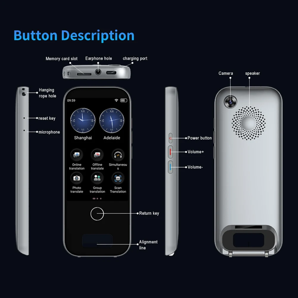 Lector de escaneo 2 en 1, máquina de traducción portátil, pantalla táctil de 3,97 pulgadas, traductor en tiempo Real, pluma de traducción sin conexión para estudio - imagen 5