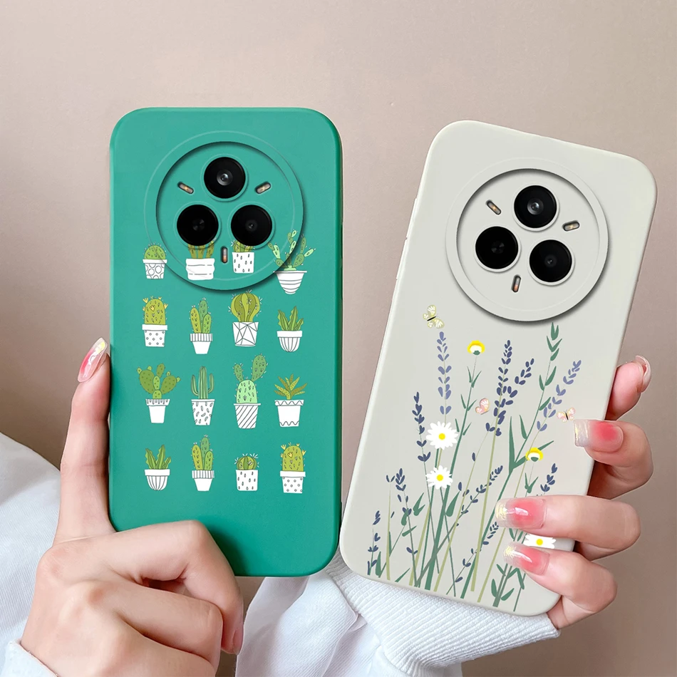 Funda de flores para Realme 14 Pro Plus, parachoques de silicona líquida suave, protección de lente mejorada, funda trasera de teléfono de alta calidad para niñas - imagen 4