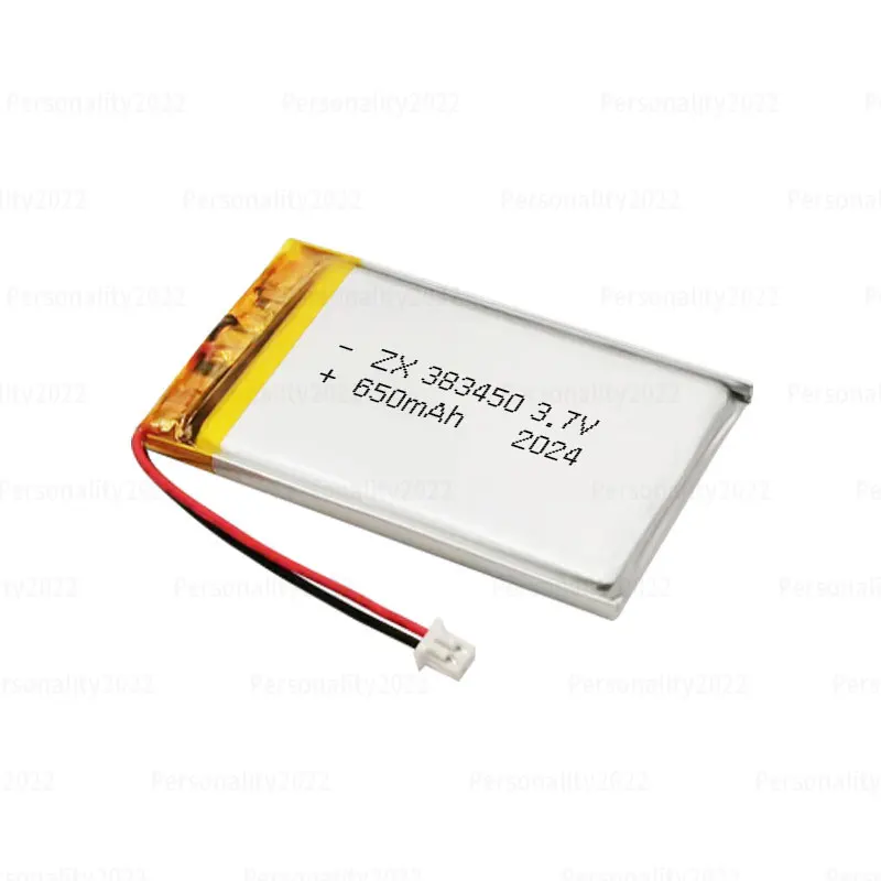 Batería de polímero de iones de litio recargable, 3,7 V, 383450 Lipo, 650mAh, para dispensador de agua, masajeador, DVD, MP3 - imagen 5