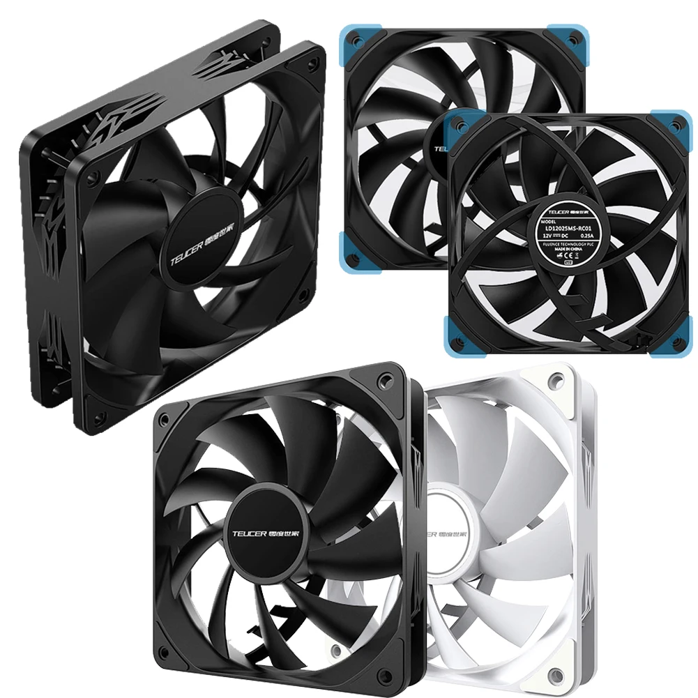 Ventilador de ordenador de 120mm sin escobillas, carcasa de ordenador, PWM, 4 pines, radiador de CPU, ventilador de refrigeración para taza de ordenador