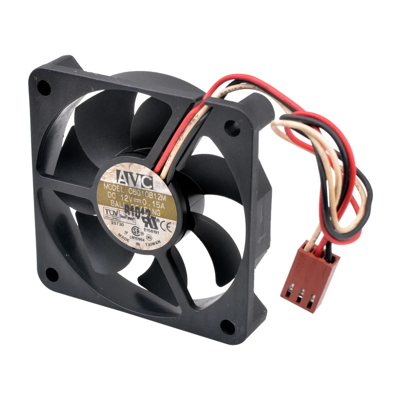 Ventilador de refrigeración para CPU, dispositivo con rodamiento de bolas doble, monitoreo de velocidad, C6010B12M, 6cm, 6010, 60mm, 60x60x10mm, DC12V, 0.15A, 3 pines - imagen 2