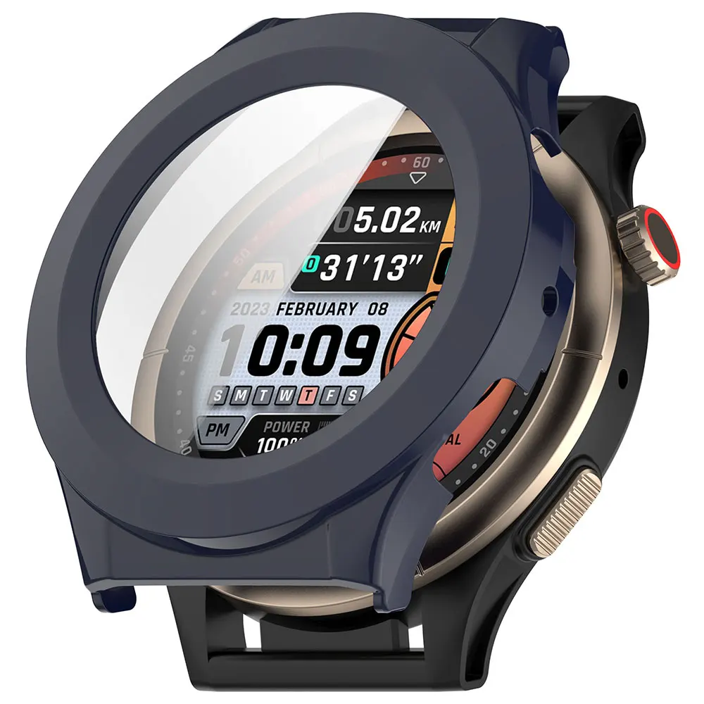 PC + funda templada antiarañazos cobertura completa cubierta de pantalla Protector de parachoques Shell para Amazfit Cheetah Round/Cheetah Pro - imagen 4