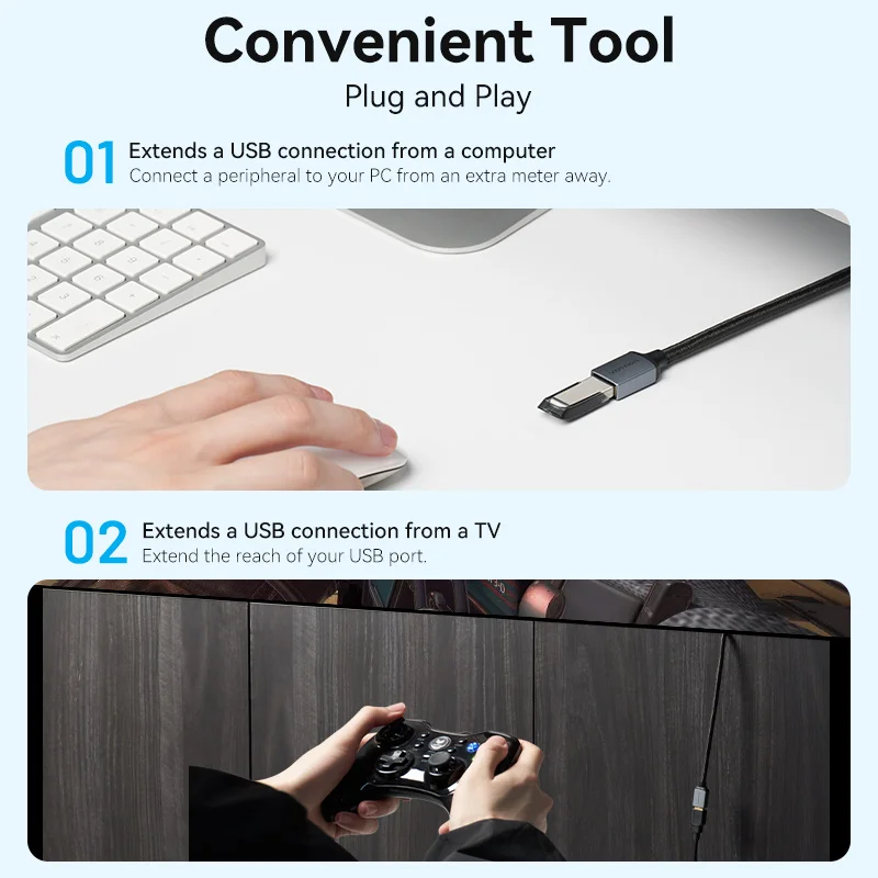 Vention Cable Extensión USB 3.0 Macho Hembra PS4 Xbox Smart TV PC - imagen 2