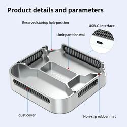Soporte escritorio Mac mini M4 con carcasa SSD USB-C