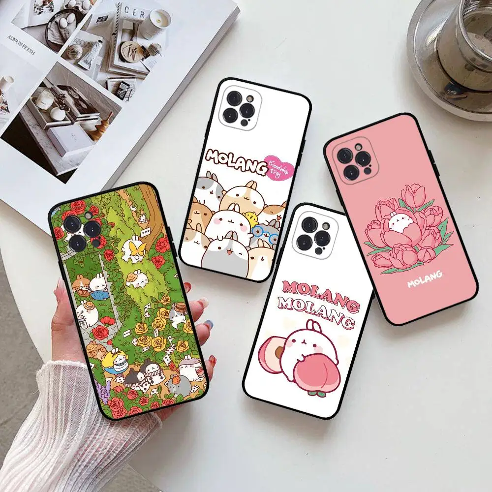 M-Molangs funda de teléfono para iPhone 16 15 14 13 12 Mini 11 Pro XS Max X XR SE 6 7 8 Plus funda de silicona suave - imagen 2