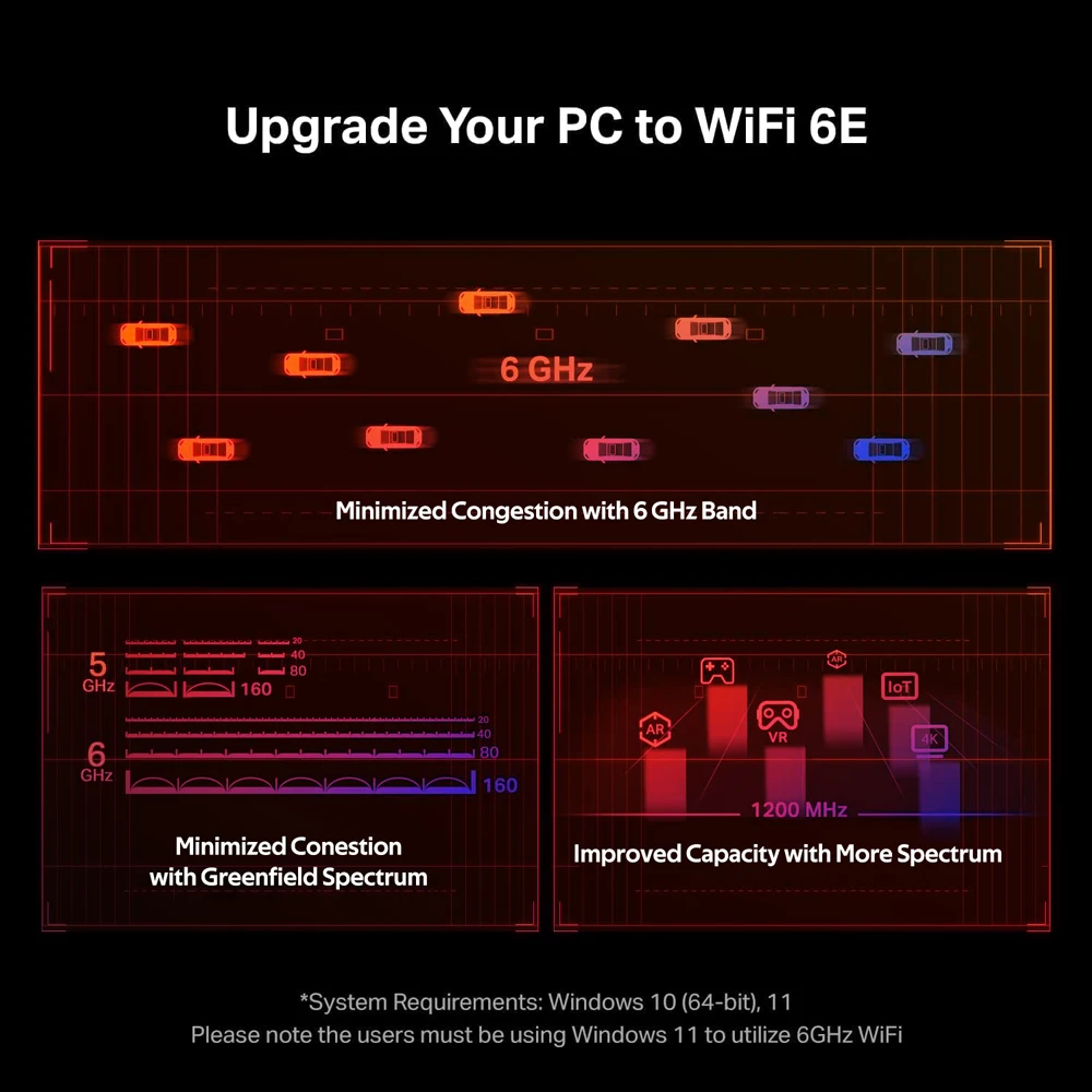 Adaptador PCIE inalámbrico WiFi 6E AX210 5374Mbps, triple banda 2,4G/5G/6Ghz para tarjeta de red Bluetooth 5,3 para PC, Windows 10/11 - imagen 4