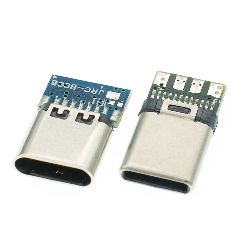 Conector USB 3,1 tipo C, adaptador de receptáculo de enchufe macho/hembra de 24 pines a Cable y Cable de soldadura, soporte de placa PCB de 24 pines, 10 Uds. - imagen 5