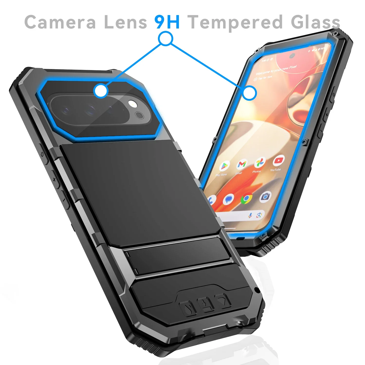Para Google Pixel 10 Pro XL Pixel 10 funda de Metal resistente armadura 360 cubierta de teléfono a prueba de golpes con Protector de pantalla incorporado Coque - imagen 5