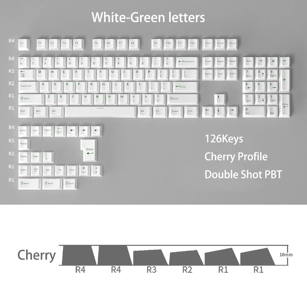 White-green letters
