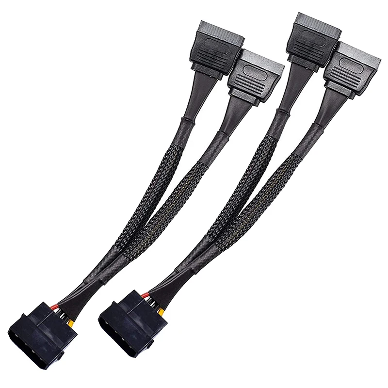4 pines macho IDE Molex a doble 15 pines hembra SATA divisor de potencia convertidor Cable adaptador disco duro HDD SSD Cable de extensión