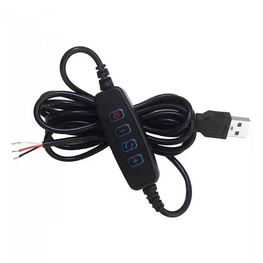 5/10 Uds USB 5V LED tricolor atenuación Color interruptor Cable atenuador controlador de 4 teclas 2CH para bajo voltaje LED CCT luz bicolor