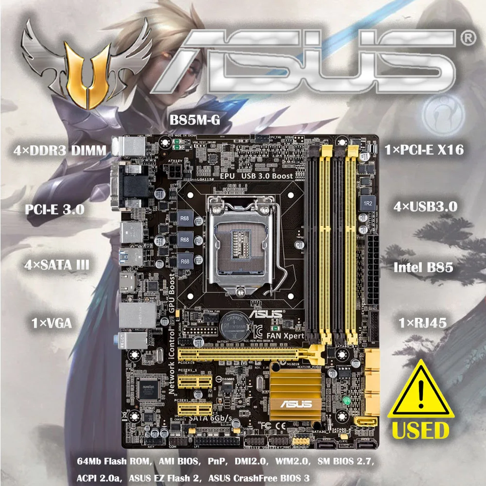 Asus B85M-G Placa base original B85 Socket LGA 1150 i3 i5 i7 E3 DDR3 HDMI DVI Micro-ATX