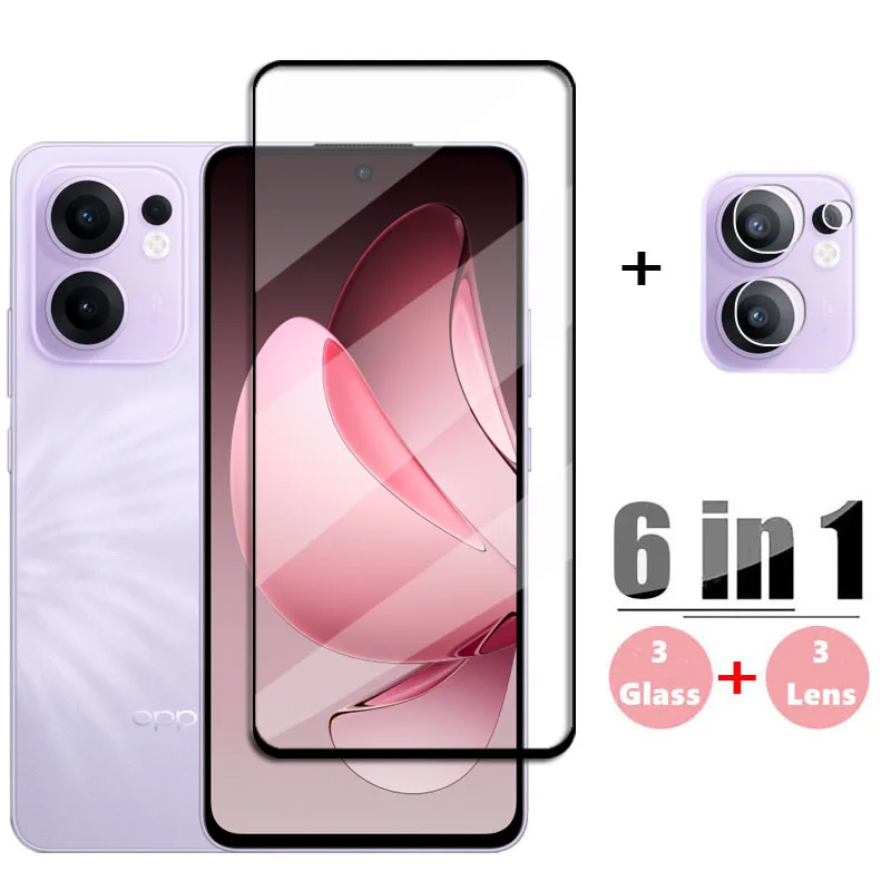 Cubierta completa de vidrio para OPPO Reno13 F, vidrio templado Reno 13 F, Protector de pantalla, película protectora para lente de cámara de teléfono OPPO Reno 13F