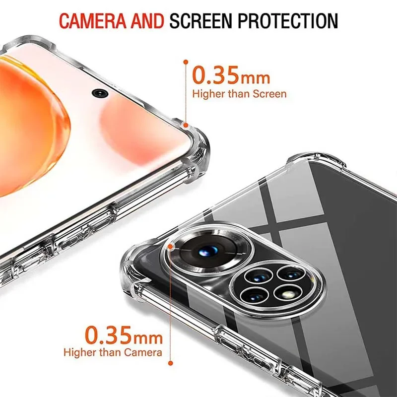 Funda transparente para Huawei Nova 6 7 7i 8 9 10 11 SE 11 Pro Nova Y60 Y70 Plus Y90 gruesa a prueba de golpes funda de teléfono de silicona suave Fundas - imagen 4