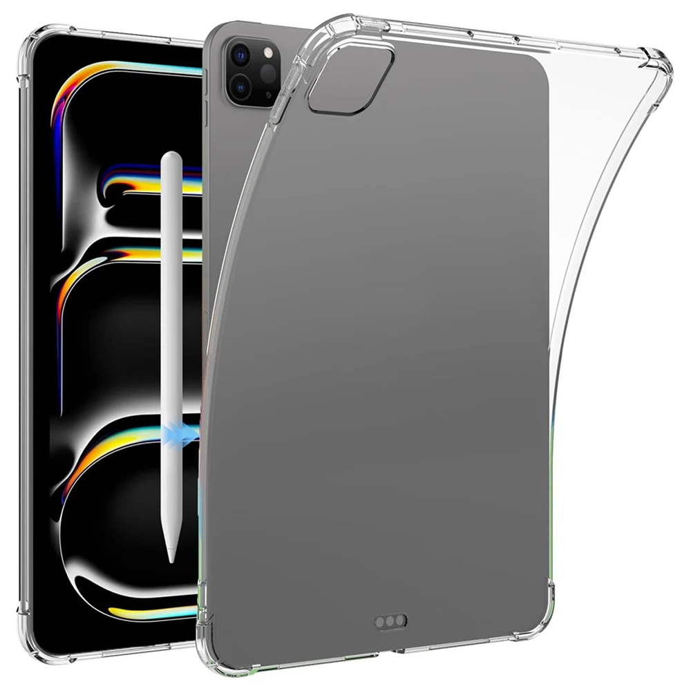Funda transparente de silicona para iPad A16 11. a 10. a generación 10 9 8 7 iPad Pro 12,9 13 9,7 10,5 Air 13 11 Mini 6 5 4 3 2 1