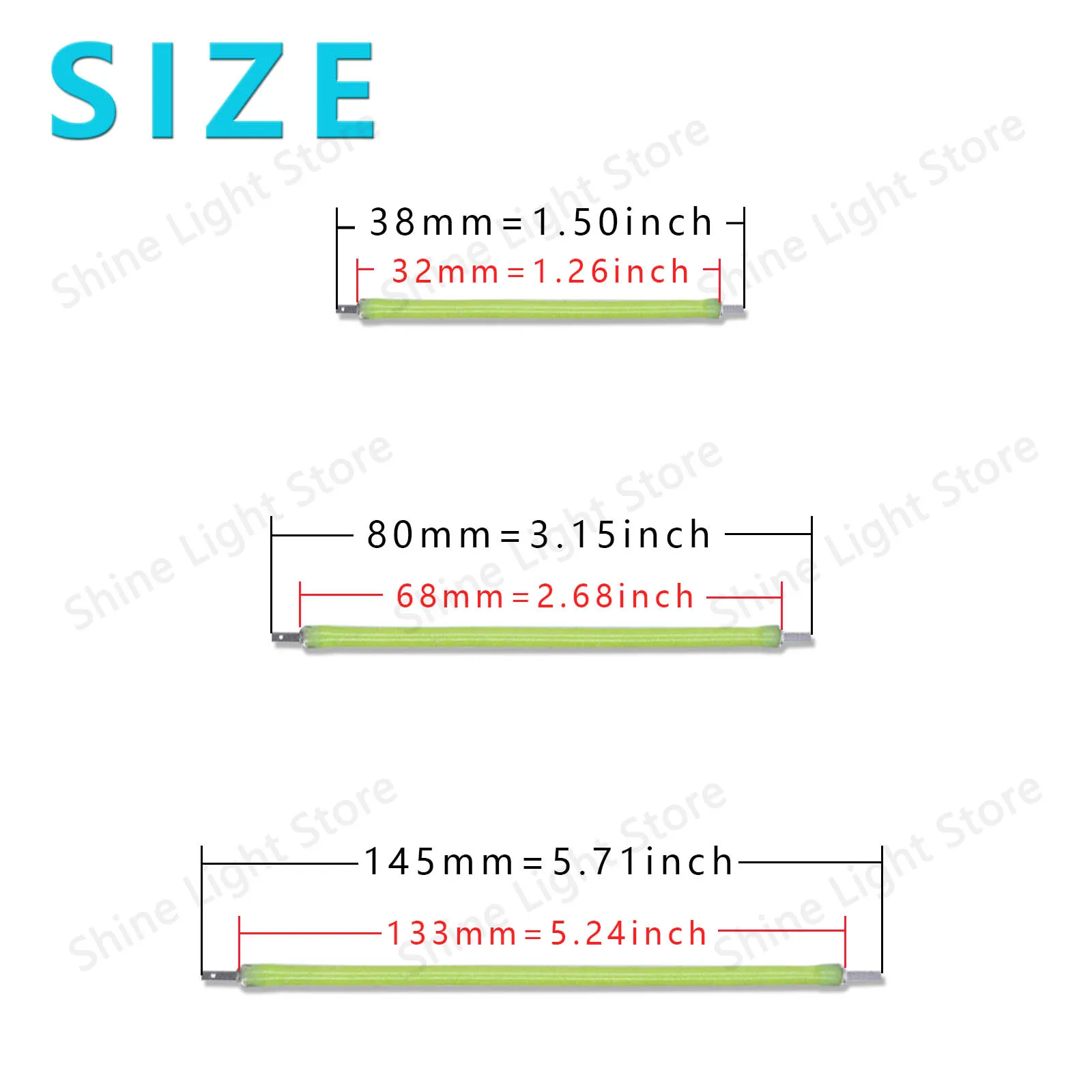 38mm 80mm 145mm 185mm 360mm 450mm filamento LED Flexible DC3V bombilla Edison diodo accesorios decorativos DIY - imagen 2