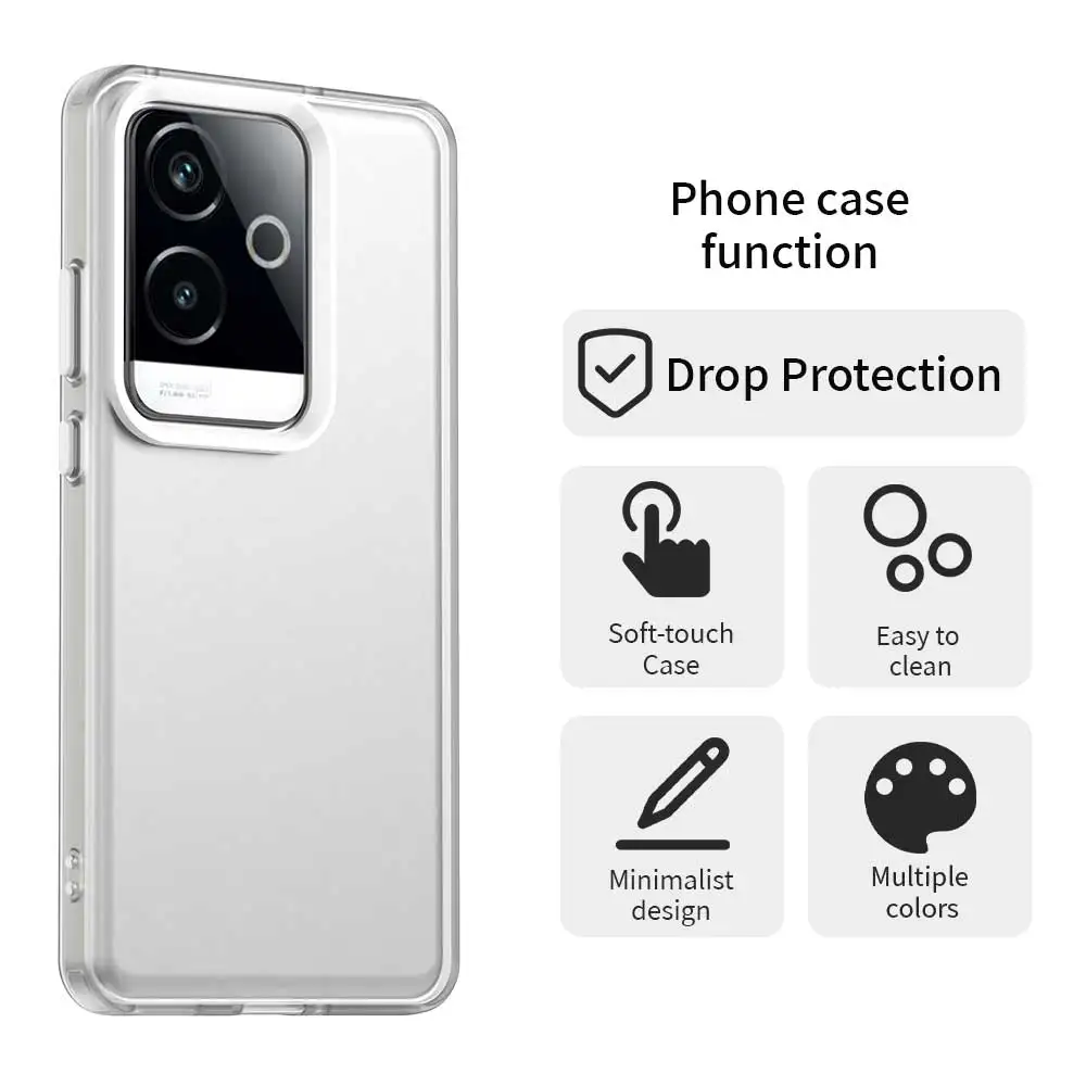 Funda esmerilada para Realme GT6 China, Funda Realme GT6, Fundas, mate, translúcido, PC, borde de TPU, parachoques trasero para teléfono Realme GT6 - imagen 3