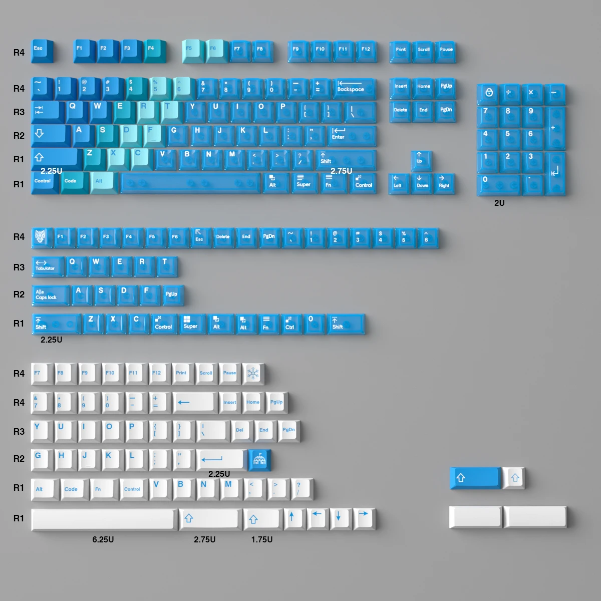 BLue 208 Keycaps
