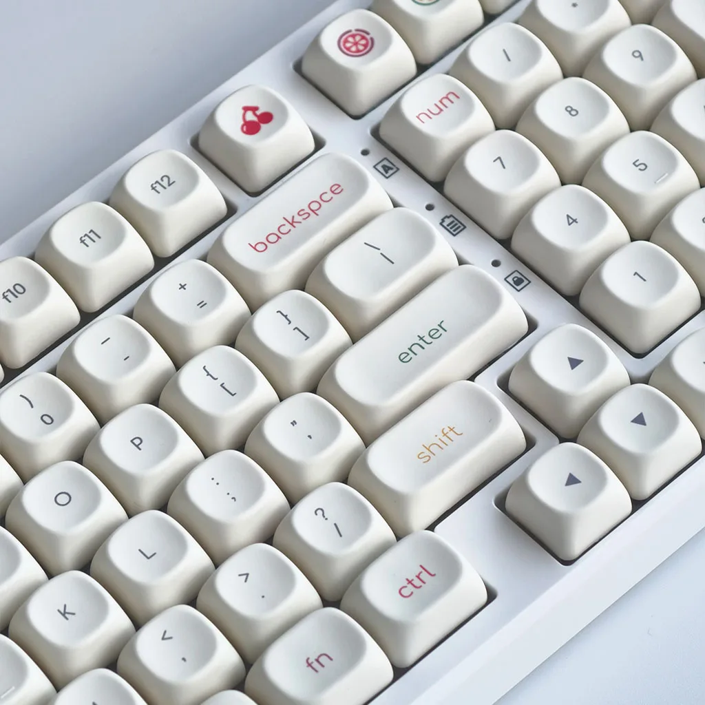 Cute Frozen Yogurt Keycap MOA Minimalist Milky White Round Ball Caps 124Keys PBT Thermal Sublimation Mechanical Keyboard Keycaps - imagen 4