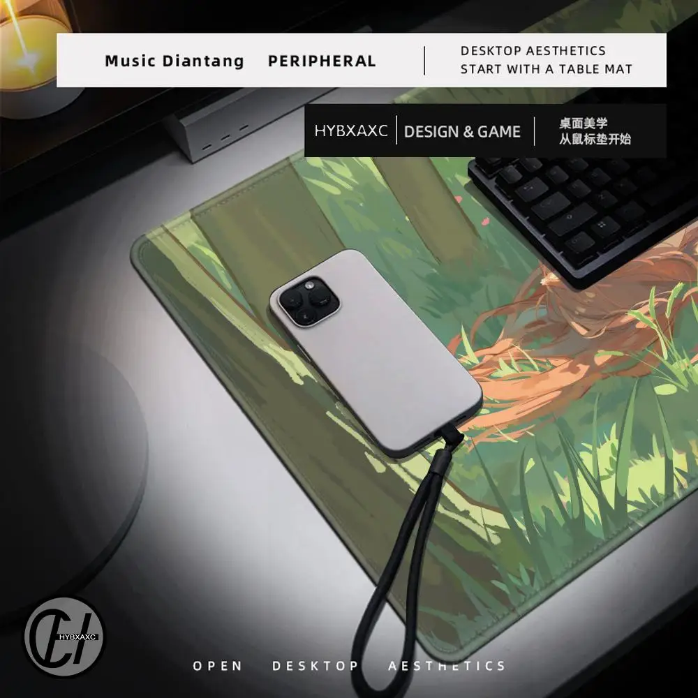 Alfombrilla de ratón de Anime Spice And Wolf Horo, alfombrilla de escritorio para teclado grande, alfombrilla de ratón para juegos, alfombrilla antideslizante LockEdge - imagen 4