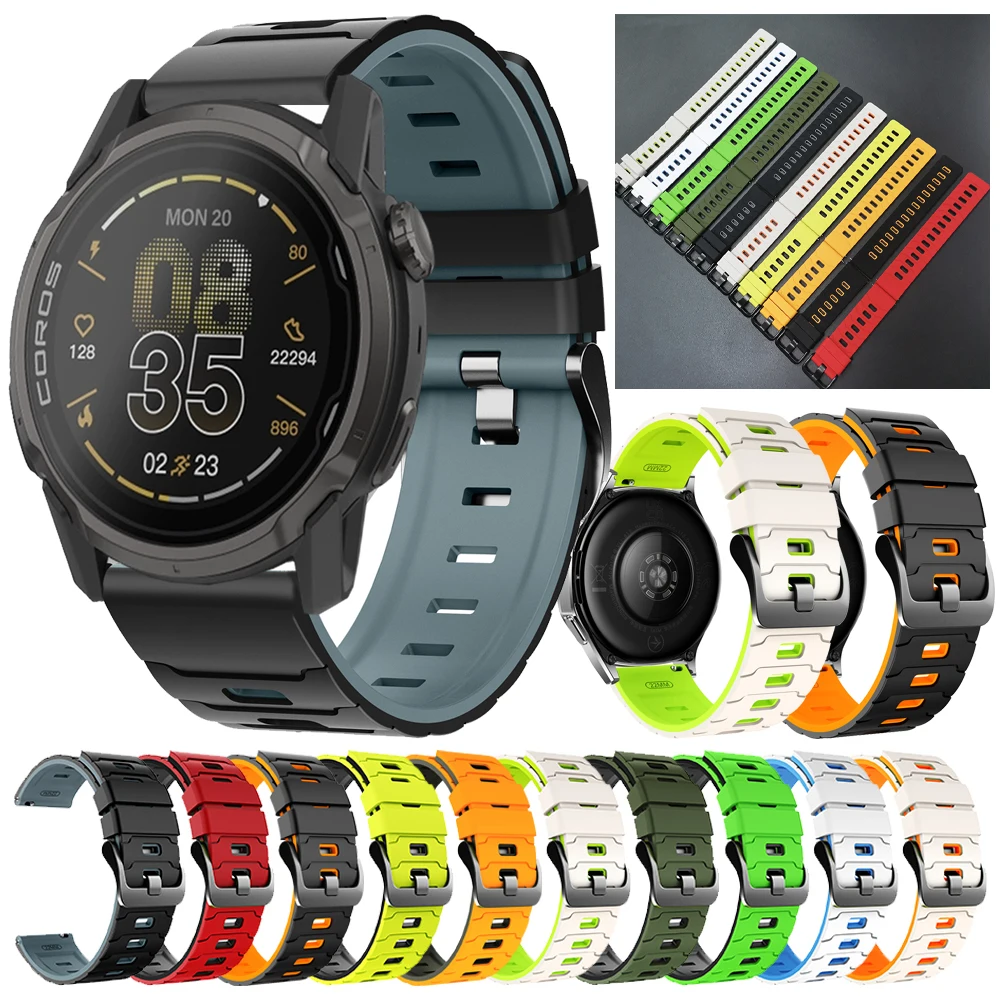 Correa de silicona de 22mm para COROS PACE 3/APEX 4 42mm/APEX 2 Pro, Correa de reloj para SUUNTO RACE RUN/OCEAN/VERTICAL/9 PEAK Correa