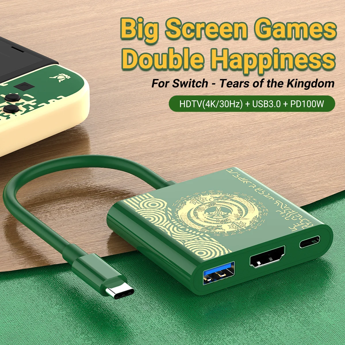 Estación de acoplamiento de juegos PD100W para interruptor/OLED compatible con modo de muelle de TV USB-C a concentrador HDTV 4K para Steam Deck teléfono iPad portátil - imagen 3