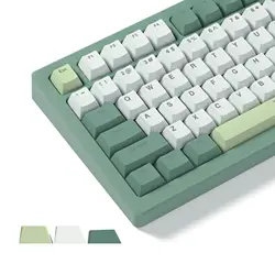 Teclas de doble disparo PBT verdes, 140 teclas, perfil de cereza, retroiluminado RGB, brillo a través de teclas de teclado para interruptores MX, teclado para juegos