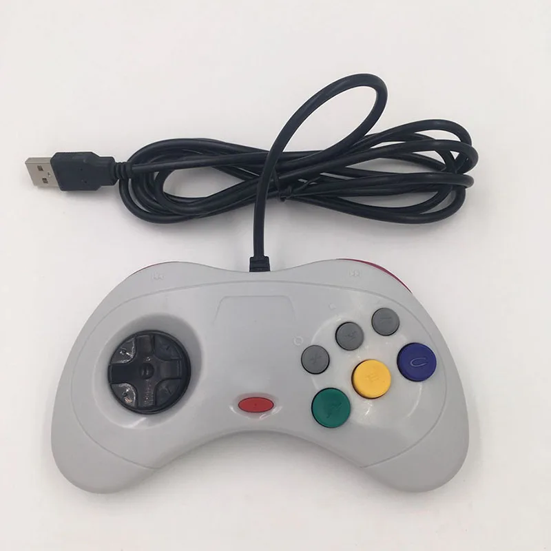 1 Uds. Mando con cable USB 6 botones controlador de juego JoyPad Joystick para Sega para estilo del sistema Saturn para PC para Mac - imagen 3