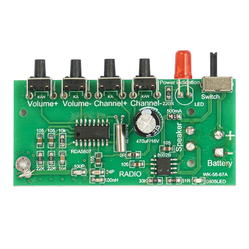 Radio FM RDA5807, Kit de producción electrónica, producto de bricolaje, montaje, práctica de soldadura, piezas sueltas - imagen 3