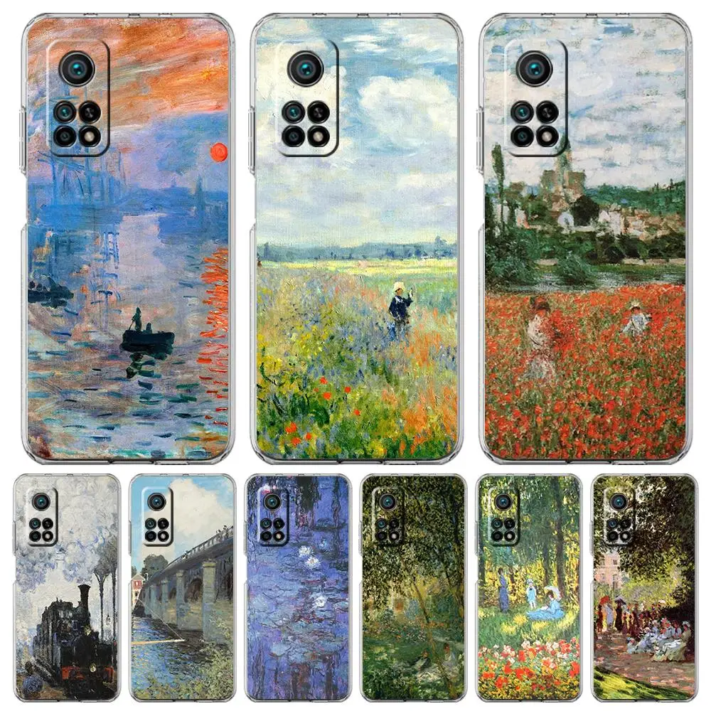 Claude Monet funda de artes impresistas para Xiaomi, 14, 13, 12 Lite, Mi 11, 11X, 13T, 12T, 11T, Poco X5, X4, X3, NFC, F5, F4, M4 Pro, 5G