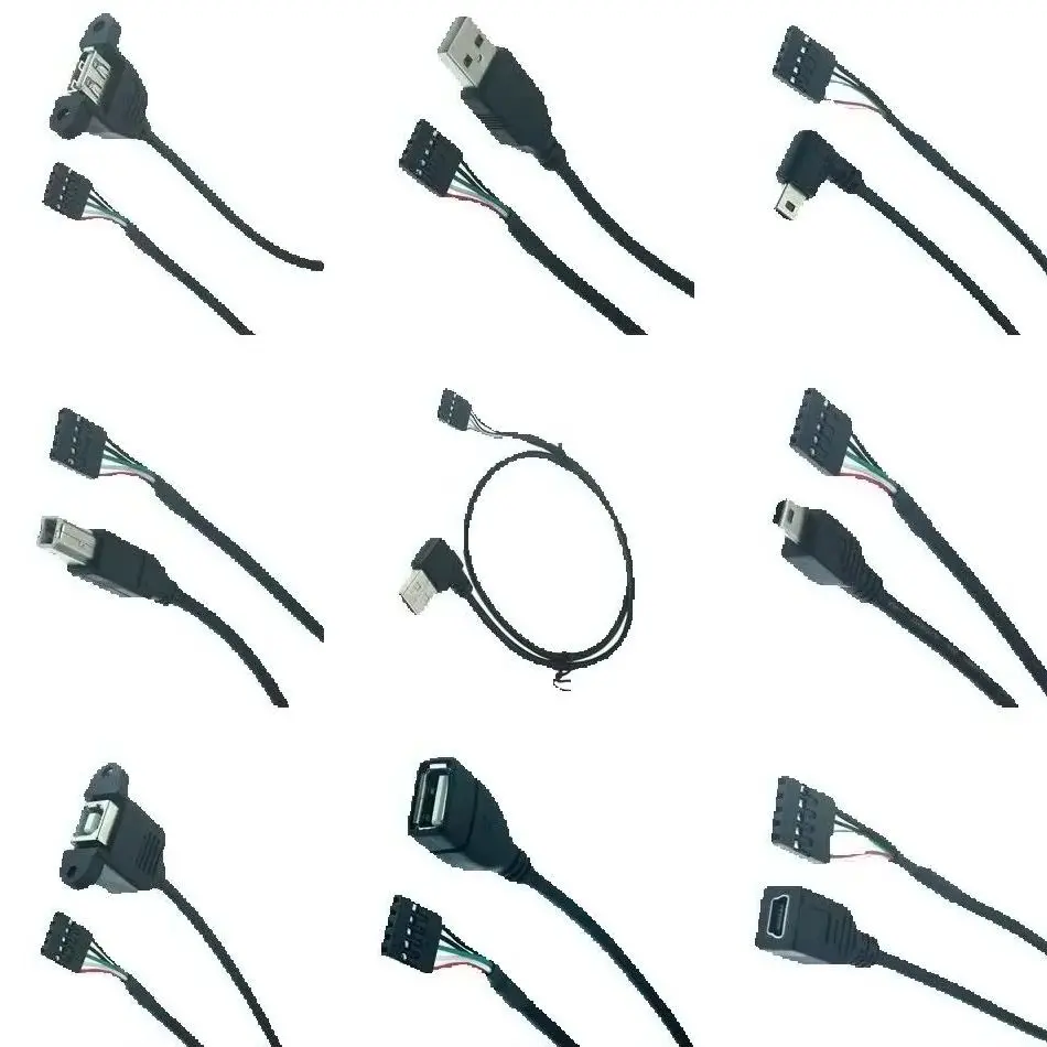 DuPont 5 pines a usb 2.0 micro mini panel de impresión USB-B instalado a cable de paso de 2,54 mm 30 cm 50 cm