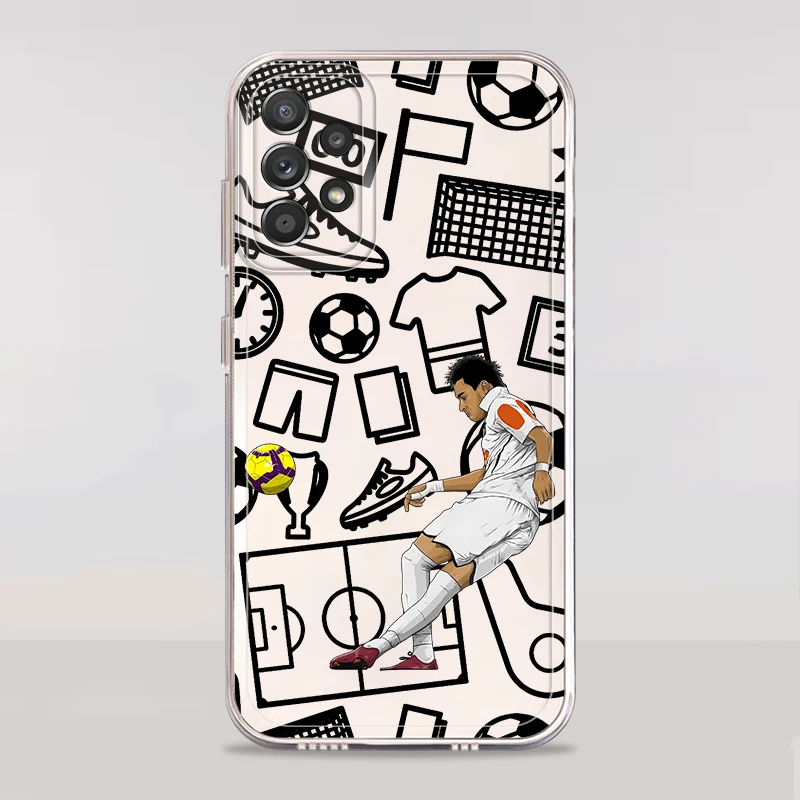 Funda deportiva de dibujos animados de fútbol para Samsung Galaxy A15 A36 A13 A14 A55 A23 A34 A35 A56 A33 A26 A24 A25 A73 A54 funda de teléfono suave - imagen 3