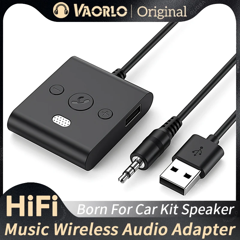 Kit Bluetooth 5,4 para coche, receptor de Audio auxiliar, adaptador de Audio inalámbrico estéreo con disco U USB de 3,5 MM con micrófono, llamada con manos libres, navegación y música