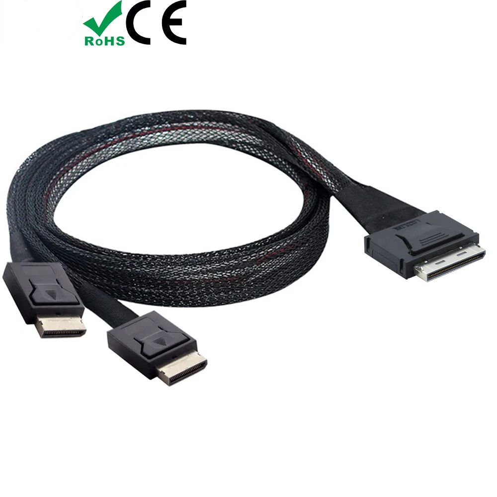 Cable de datos activo PCI-E ultra Port Oculink PCIe pci-express, SFF-8611 8i a Dual 2X Oculink SFF-8611 4i pci-express