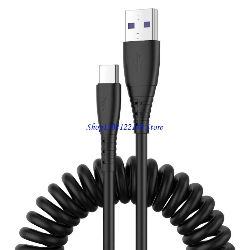 P9FA Cable carga retráctil USB A a tipo C 480 Mbps universal para dispositivos