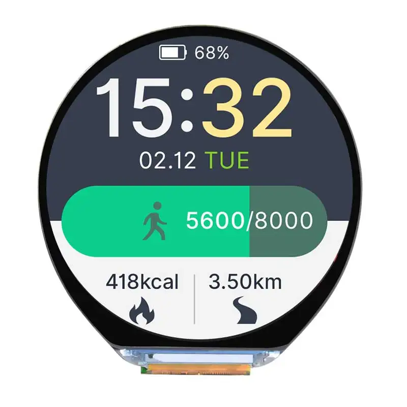 Raspberry Pi Pico 2 RP2350B 1,46 pulgadas 412x412 pantalla táctil LCD redonda HMI LVGL QMI8658 6 ejes 65K colores - imagen 3