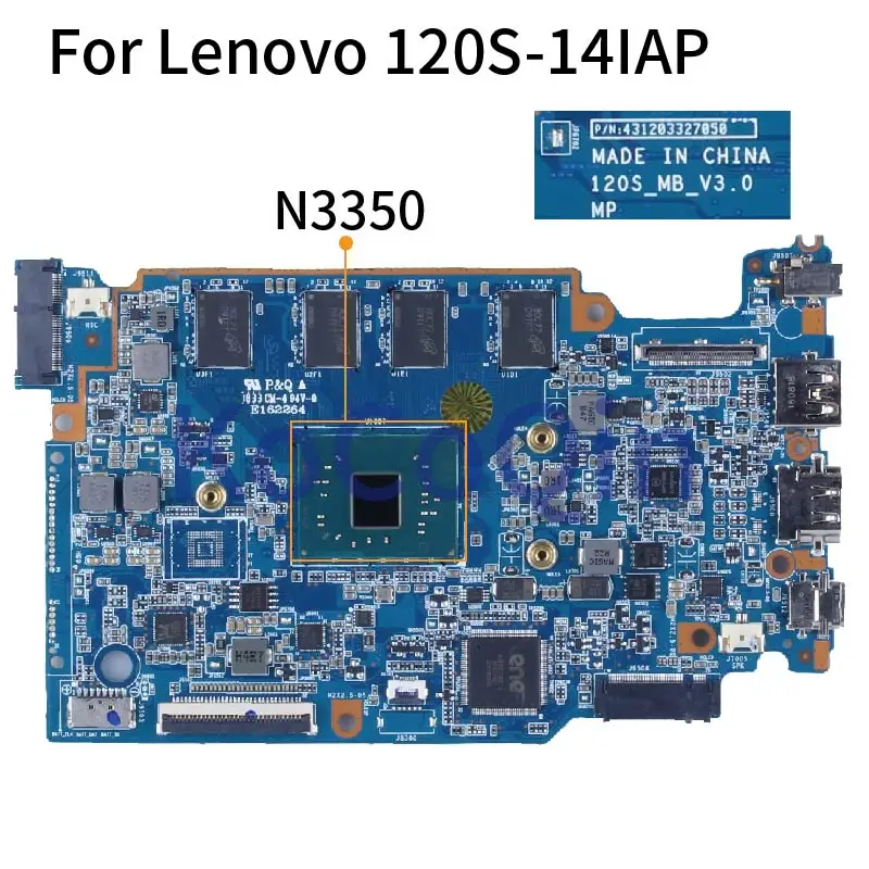 Placa base para portátil LENOVO 120S-14IAP N3350, 431203327050, 120s _ mb_v3.0, N3350 - imagen 2