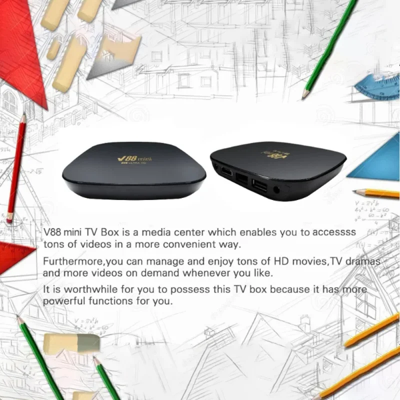 V88 mini TV Box Android 11 Reproductor de Medios WiFi 4G HD 4K 3D HDR10 H.265 Allwinner H3 Quad Core 8GB 128GB Set-top Box Inteligente iptv - imagen 4