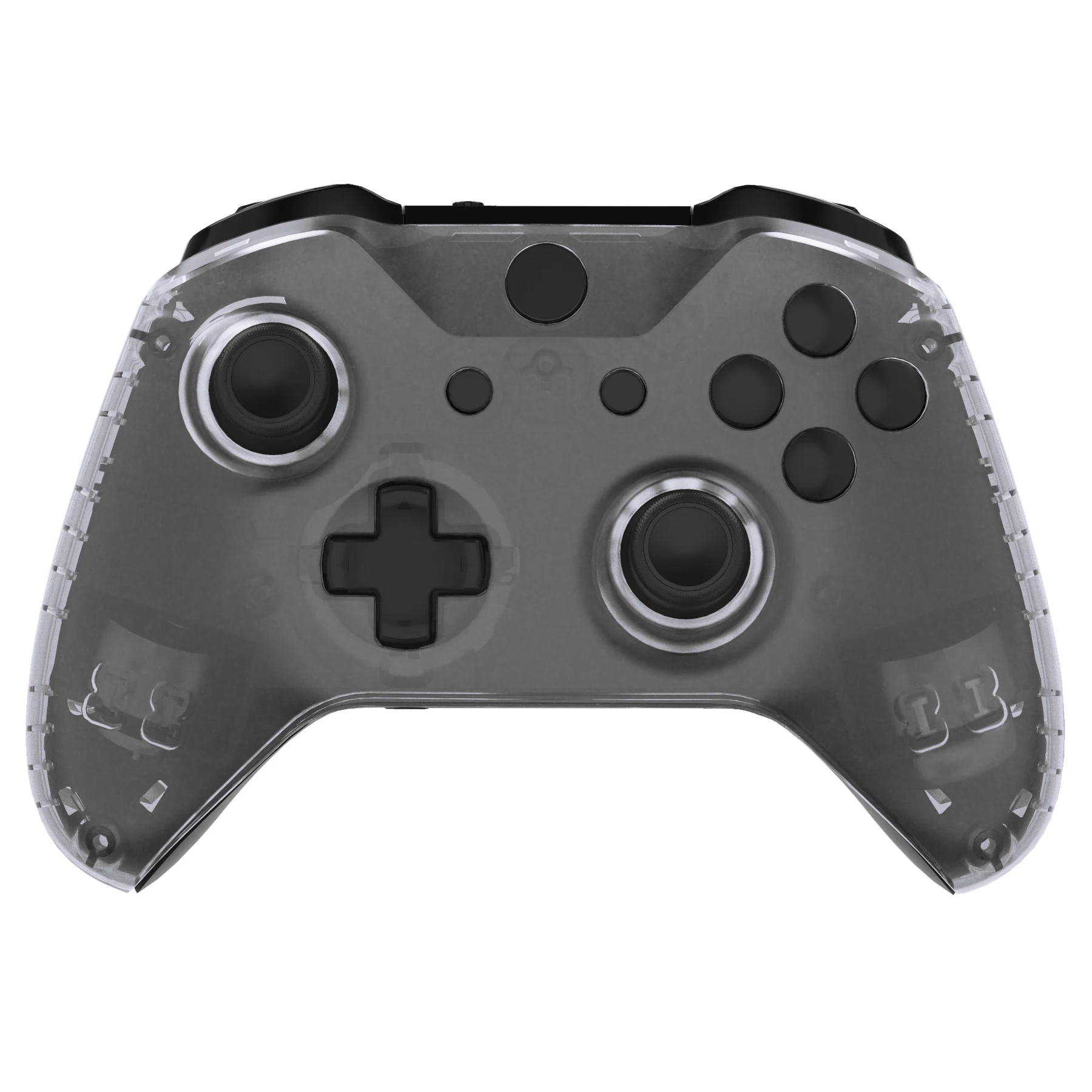 eXtremeRate Carcasa frontal de repuesto con panel de rieles laterales para controlador Xbox One X y S (modelo 1708) - Transparente - imagen 4