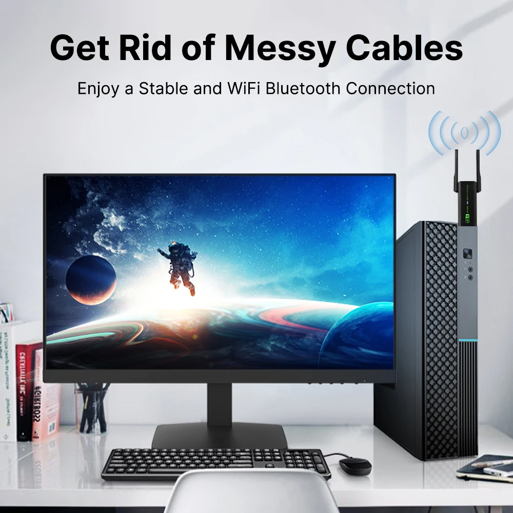 WiFi 6 AX900 Bluetooth 5,3/5,4 WiFi adaptador USB tarjeta de red inalámbrica 2,4G y 5GHz antena Wi-Fi recibir USB para PC/portátil Win10/11 - imagen 5