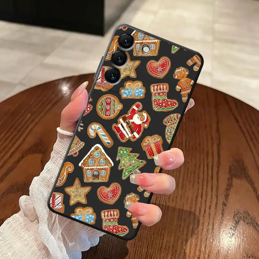 Funda de teléfono suave negra con dibujos de galletas de Navidad para Samsung Galaxy A25 A71 A41 A23 A53 A51 A73 A24 A55 A36 A32 A35 A26 A72 - imagen 5