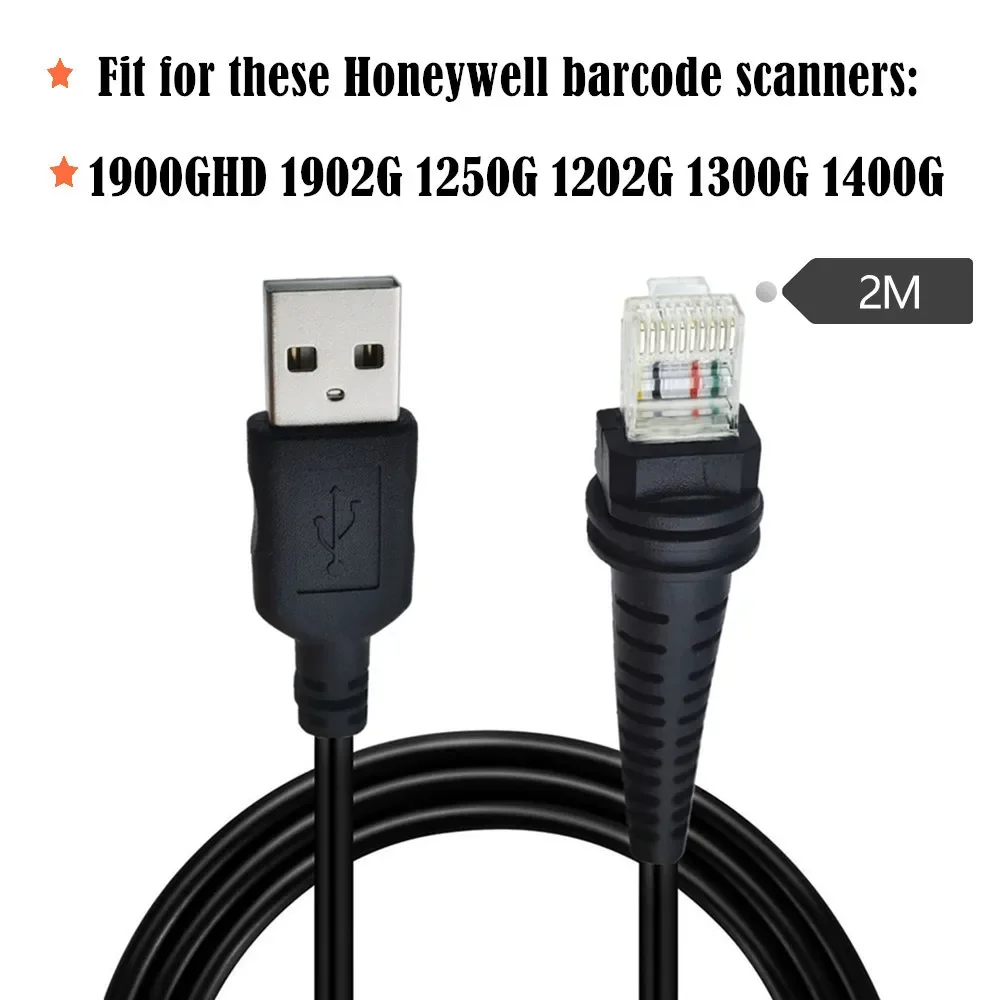 Nuevo Cable de escáner de código de barras USB de 3m y 2m con fecha a RJ para Honeywell 1900G Hyperion 1900G-SR 1902G-HD 1300G Xenon 1202 1400G 1450G 1452G - imagen 5