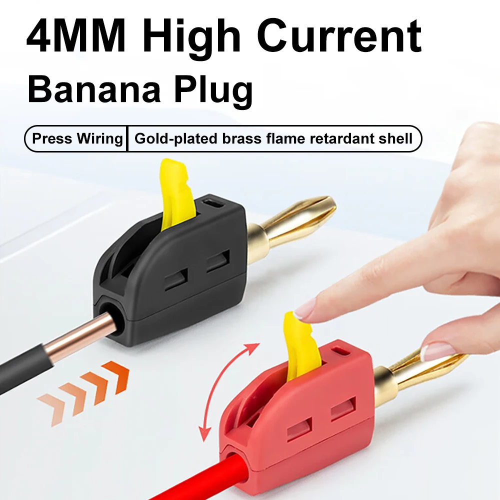 Conector Banana de 4mm, conexión rápida de alta corriente, latón chapado en oro, carcasa ignífuga, conector Banana 32A, prueba eléctrica sin soldadura - imagen 2