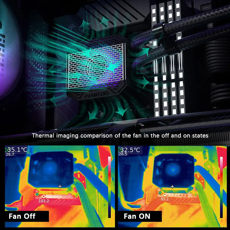 Radiador de refrigeración por agua todo en uno PHANTEKS Glacier One 360 M25 G2, refrigeración VRM/ventilador mágico PWM/soporte LGA1851/1700/115X/AM5/AM4 - imagen 3
