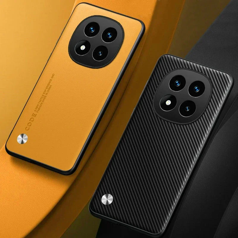 Para Redmi Note 14 Pro Funda de cuero PU de fibra de carbono, funda rígida antigolpes para Redmi Note 14 5G - imagen 3