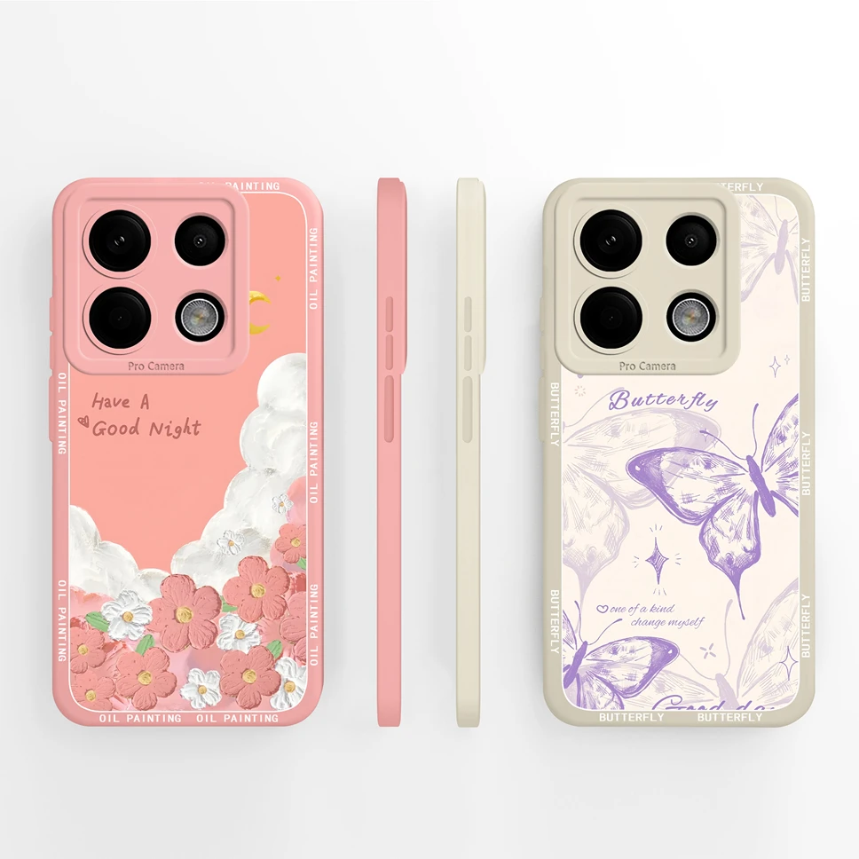 Para Xiaomi Poco X6 Pro 5G funda de teléfono patrones de plantas abstractas cubierta de protección completa para Poco X 6 carcasa de silicona líquida suave Capa - imagen 2